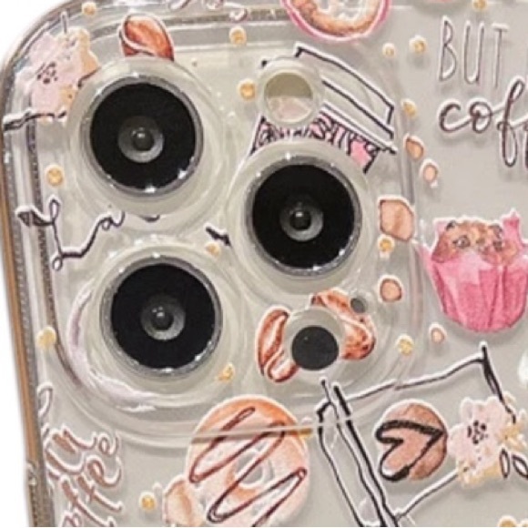 Coffee-Themed Clear Phone Case for iPhone 15 Pro Max - Picture 3 of 5